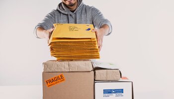 picture of person handling mail